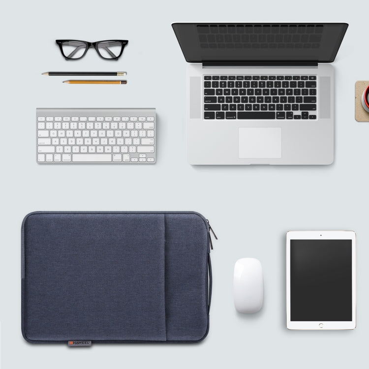 HAWEEL Laptop Sleeve Case Zipper Briefcase Bag with Handle for 14-15 inch Laptop(Gray Blue) by HAWEEL