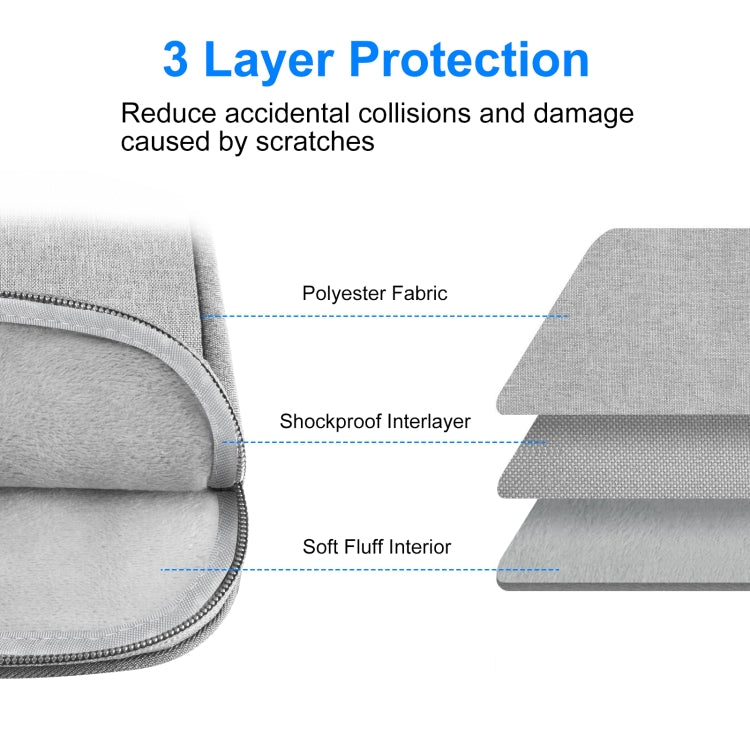 HAWEEL Laptop Sleeve Case Zipper Briefcase Bag with Handle for 15-16.7 inch Laptop(Grey) by HAWEEL