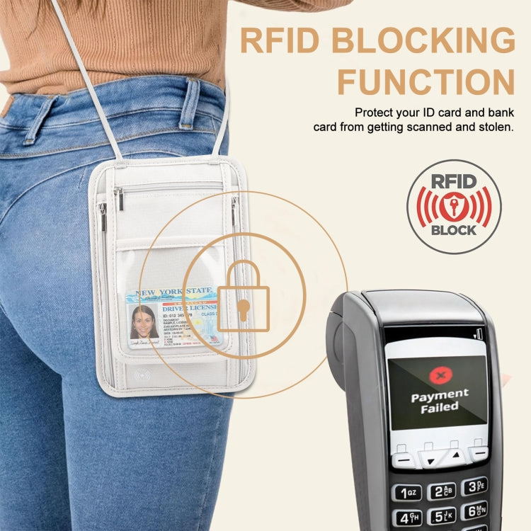 HAWEEL Neck Passport Wallet Bag Document Organizer Credit Cards Case Bag (Grey) by HAWEEL