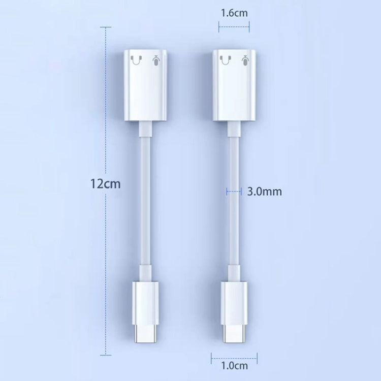 USB-C / Type-C to 8 Pin Audio Adapter Cable for iPhone 15 and Above Series (White) by bashfashion