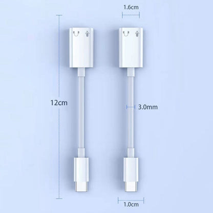 USB-C / Type-C to 8 Pin Audio Adapter Cable for iPhone 15 and Above Series (White) by bashfashion