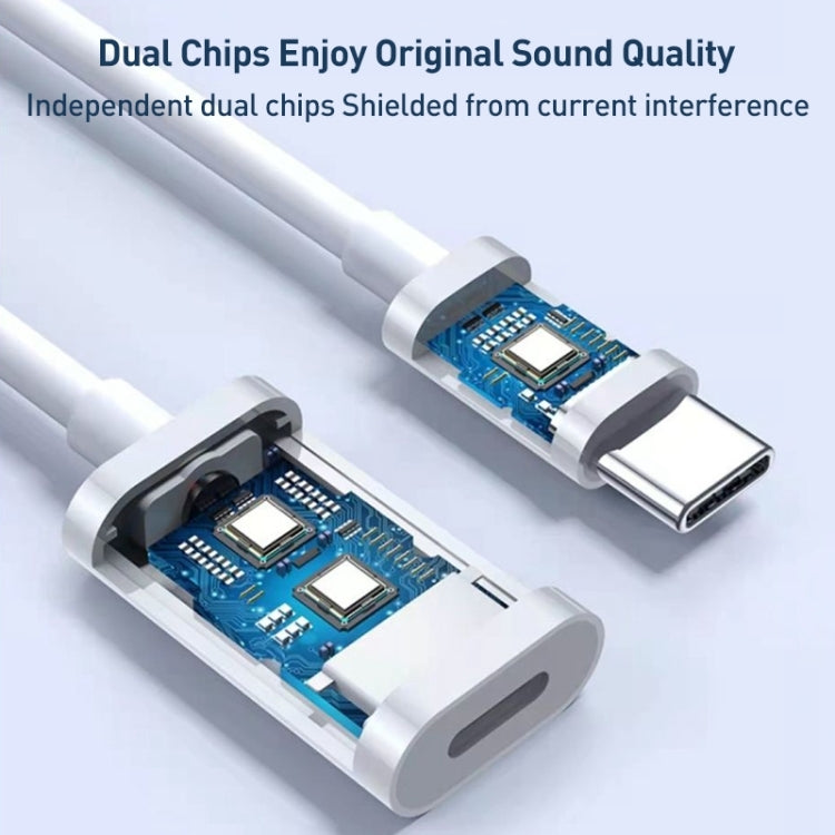 USB-C / Type-C to 8 Pin Audio Adapter Cable for iPhone 15 and Above Series (White) by bashfashion