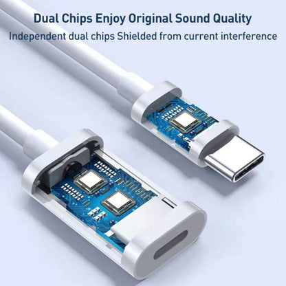 USB-C / Type-C to 8 Pin Audio Adapter Cable for iPhone 15 and Above Series (White) by bashfashion
