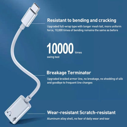 USB-C / Type-C to 8 Pin Audio Adapter Cable for iPhone 15 and Above Series (White) by bashfashion