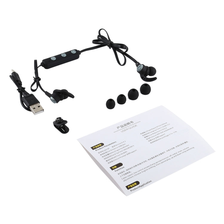 BT-KDK61 CVC6.0 Noise Reduction Stereo Magnetic Wireless Sports Bluetooth Earphone, Support Wire-control(Black) by bashfashion