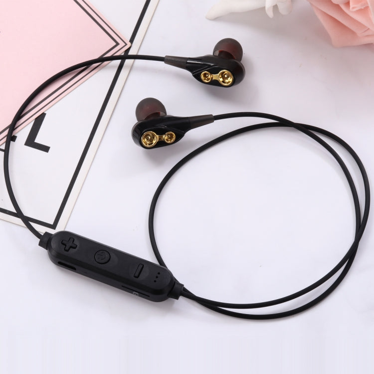 MG-G23 Portable Sports Bluetooth V5.0 Bluetooth Headphones, with 4 Speakers(Black) by bashfashion