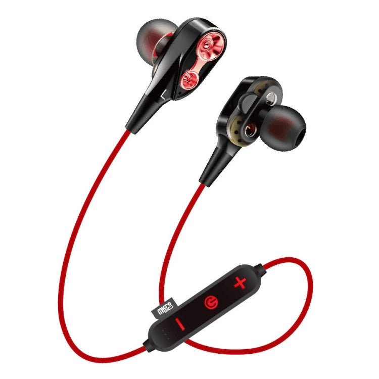 MG-G23 Portable Sports Bluetooth V5.0 Bluetooth Headphones, with 4 Speakers(Red) by bashfashion