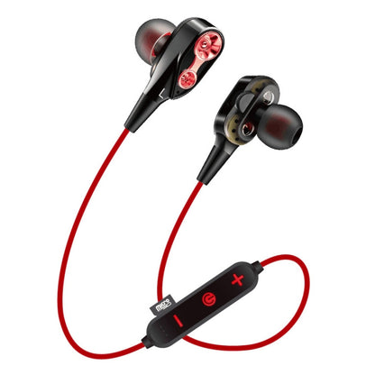 MG-G23 Portable Sports Bluetooth V5.0 Bluetooth Headphones, with 4 Speakers(Red) by bashfashion