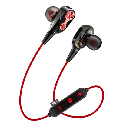 MG-G23 Portable Sports Bluetooth V5.0 Bluetooth Headphones, with 4 Speakers(Red) by bashfashion