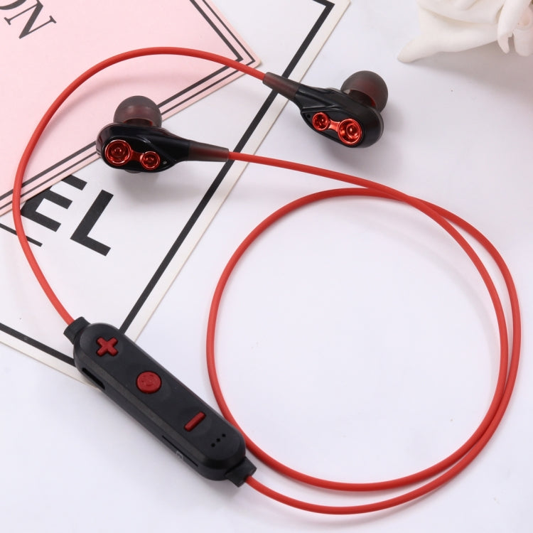 MG-G23 Portable Sports Bluetooth V5.0 Bluetooth Headphones, with 4 Speakers(Red) by bashfashion