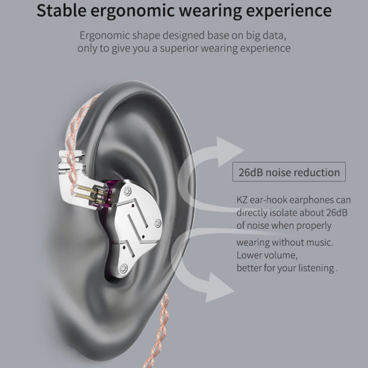 KZ ZSN Circle Iron Moving Iron Quad-core Wired Control In-ear Mega Bass HiFi Earphone with Microphone (Black) by KZ