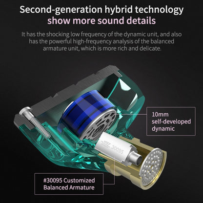 KZ ZSN Circle Iron Moving Iron Quad-core Wired Control In-ear Mega Bass HiFi Earphone with Microphone (Black) by KZ