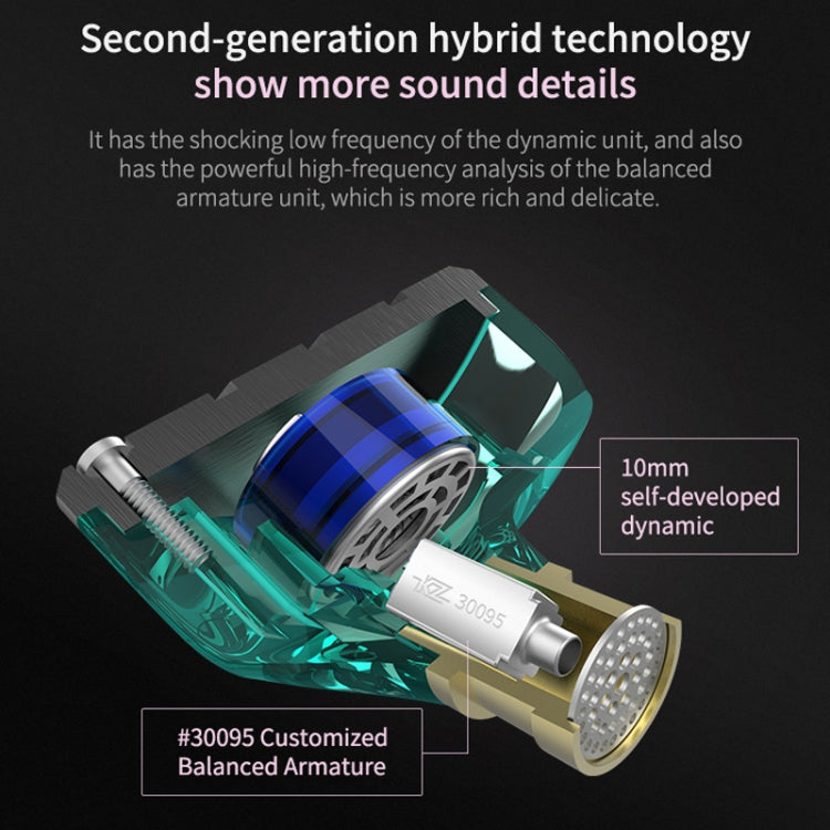 KZ ZSN Circle Iron Moving Iron Quad-core Wired Control In-ear Mega Bass HiFi Earphone without Microphone (Black) by KZ