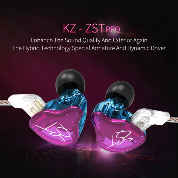 KZ ZST Circle Iron In-ear Mega Bass MP3 Dual Unit Earphone without Microphone (Carbon Fiber Black) by KZ
