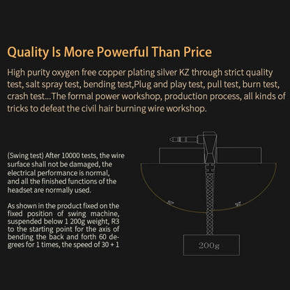 KZ A 8 Pin Oxygen-free Copper Silver Plated Upgrade Cable for KZ ZS3 / ZS4 / ZS5 / ZS6 / ZSA Earphones(White) by KZ