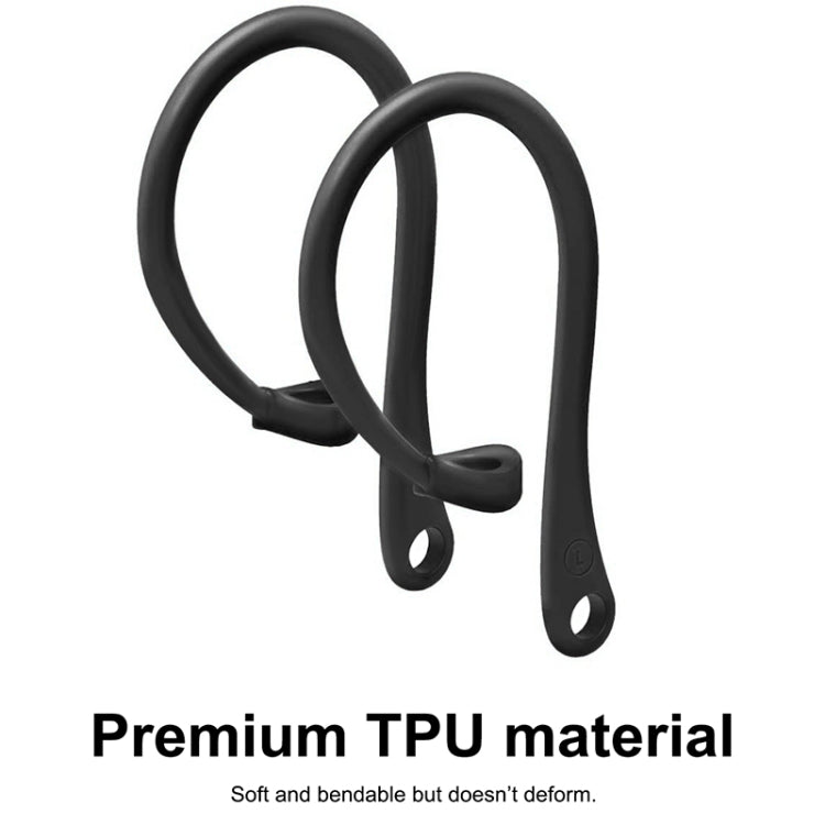 For AirPods 1 / 2 / Pro Anti-lost Silicone Earphone Ear-hook(Black) by bashfashion
