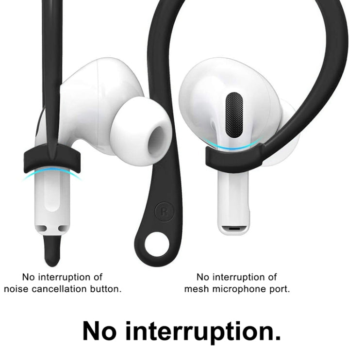 For AirPods 1 / 2 / Pro Anti-lost Silicone Earphone Ear-hook(Black) by bashfashion