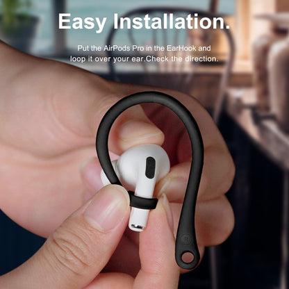 For AirPods 1 / 2 / Pro Anti-lost Silicone Earphone Ear-hook(Black) by bashfashion