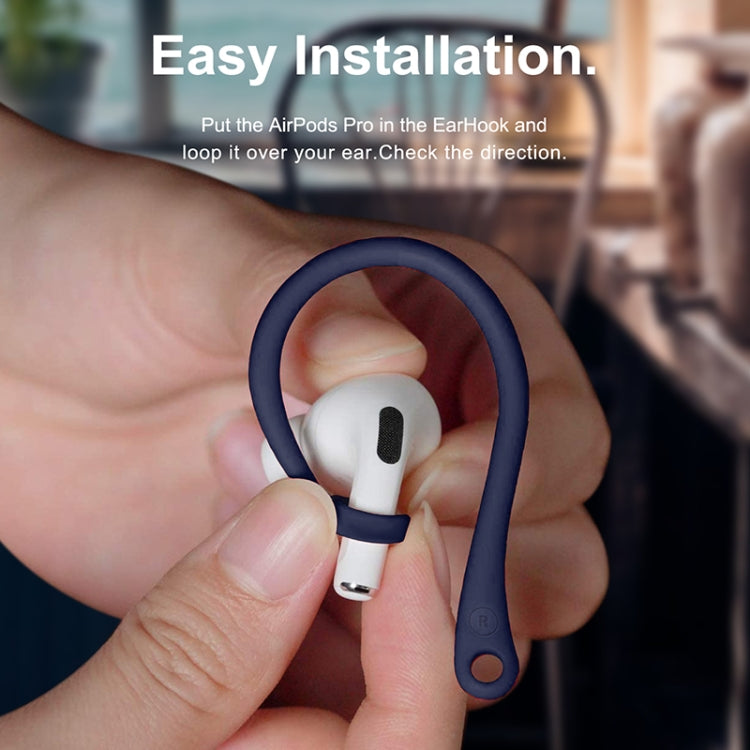 For AirPods 1 / 2 / Pro Anti-lost Silicone Earphone Ear-hook(Dark Blue) by bashfashion