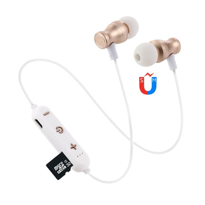 F11 Bluetooth 4.2 Hanging Neck Design Bluetooth Headset, Support Music Play & Switching & Volume Control & Answer(Gold) by bashfashion