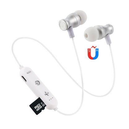 F11 Bluetooth 4.2 Hanging Neck Design Bluetooth Headset, Support Music Play & Switching & Volume Control & Answer(Silver) by bashfashion
