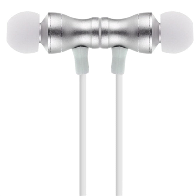 F11 Bluetooth 4.2 Hanging Neck Design Bluetooth Headset, Support Music Play & Switching & Volume Control & Answer(Silver) by bashfashion