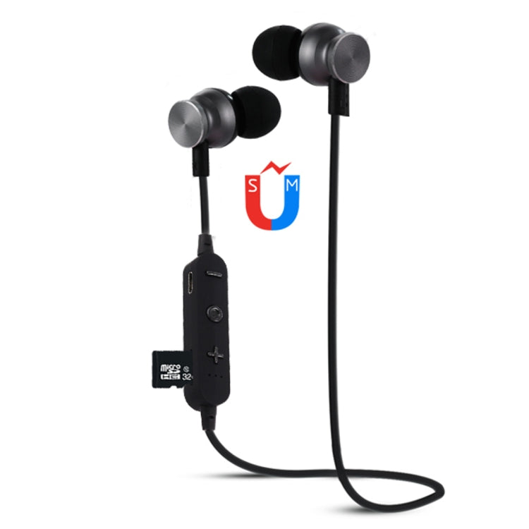 F17 Bluetooth 4.2 Hanging Neck Design Bluetooth Headset, Support Music Play & Switching & Volume Control & Answer(Black) by bashfashion