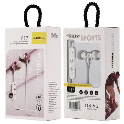 F17 Bluetooth 4.2 Hanging Neck Design Bluetooth Headset, Support Music Play & Switching & Volume Control & Answer(Silver) by bashfashion