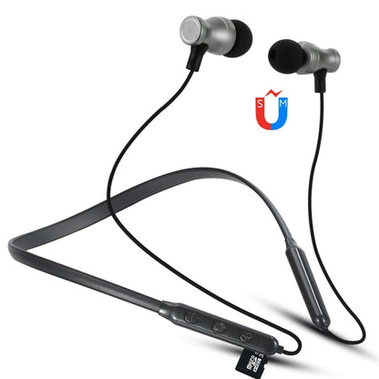 F106 Bluetooth 4.2 Hanging Neck Design Bluetooth Headset, Support Music Play & Switching & Volume Control & Answer(Black) by bashfashion