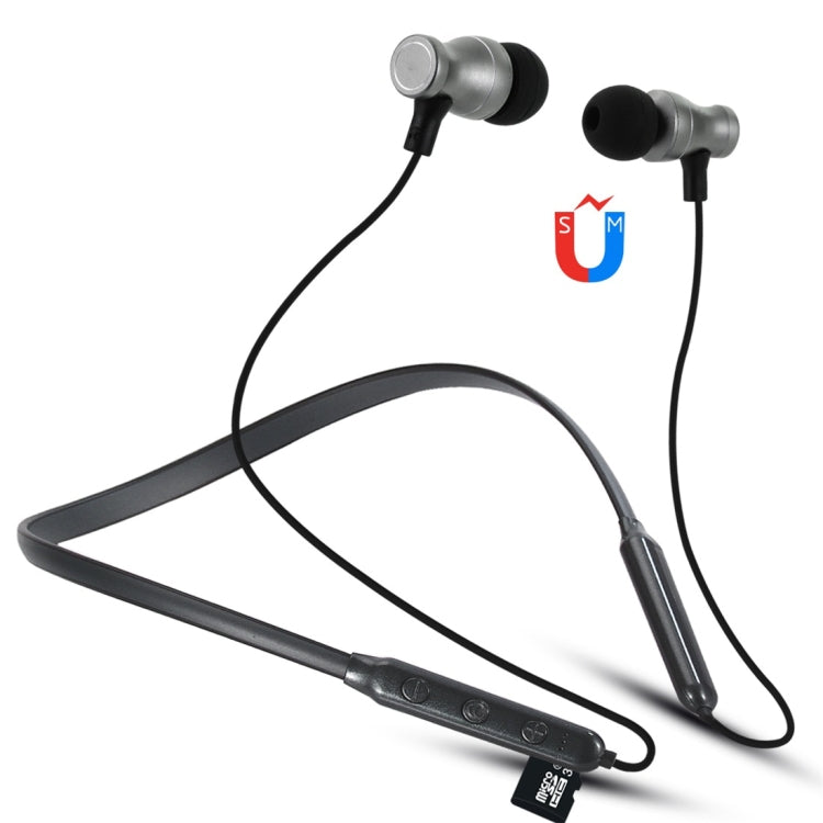 F106 Bluetooth 4.2 Hanging Neck Design Bluetooth Headset, Support Music Play & Switching & Volume Control & Answer(Black) by bashfashion