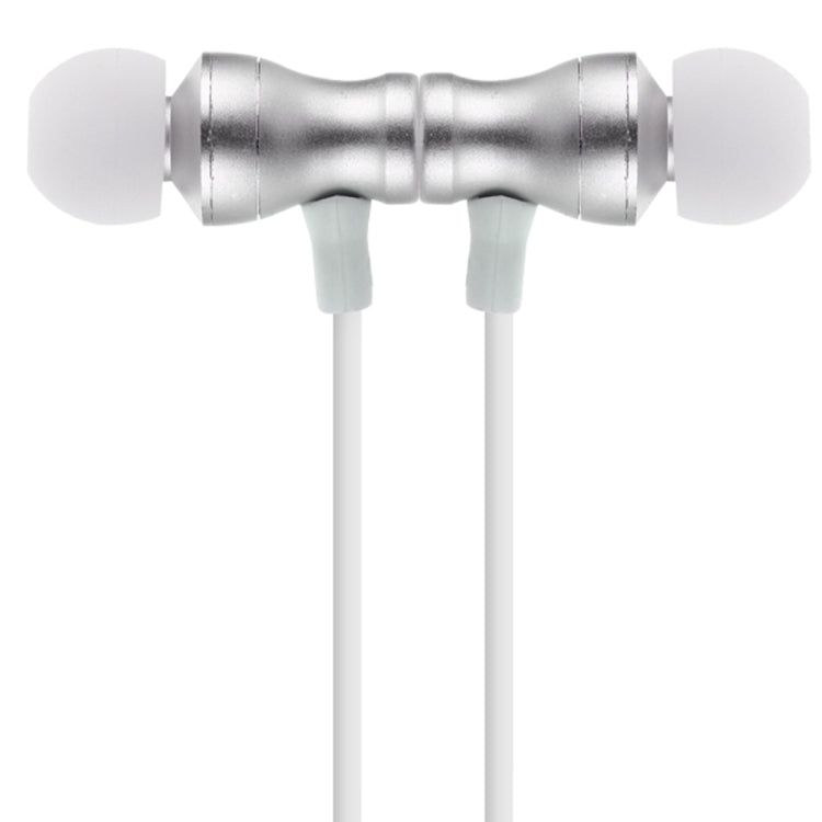 F106 Bluetooth 4.2 Hanging Neck Design Bluetooth Headset, Support Music Play & Switching & Volume Control & Answer(Silver) by bashfashion