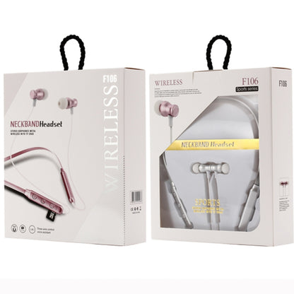 F106 Bluetooth 4.2 Hanging Neck Design Bluetooth Headset, Support Music Play & Switching & Volume Control & Answer(Silver) by bashfashion