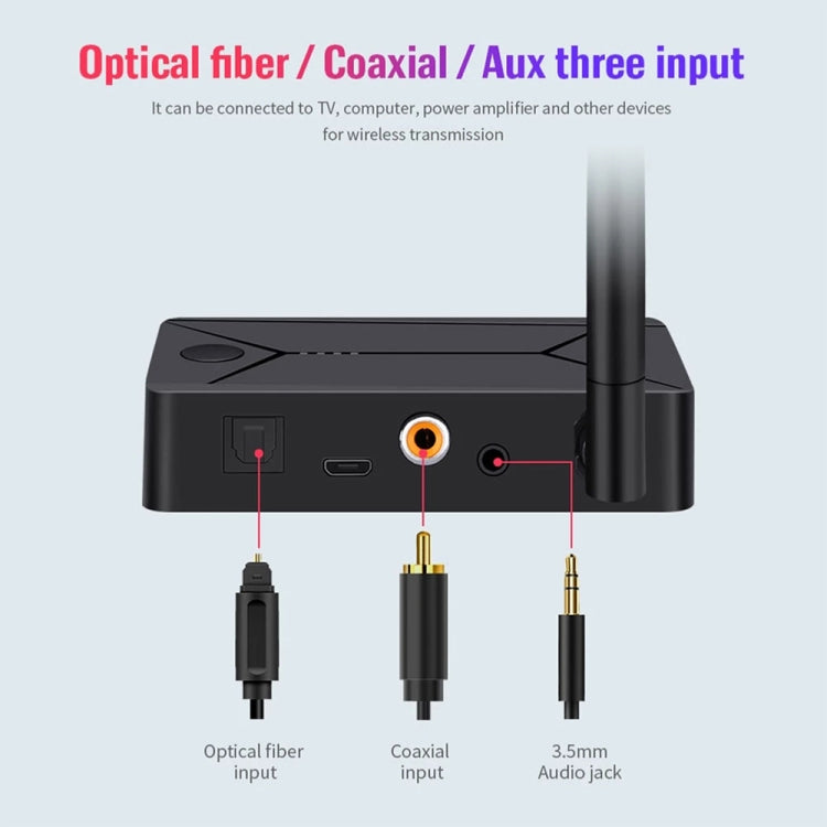 TX13 3 in 1 Portable Bluetooth 5.0 Digital Optical Coaxial Audio Transmitter with 3.5mm Jack for Bluetooth Speaker / Headset by bashfashion