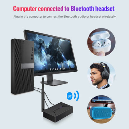 TX13 3 in 1 Portable Bluetooth 5.0 Digital Optical Coaxial Audio Transmitter with 3.5mm Jack for Bluetooth Speaker / Headset by bashfashion