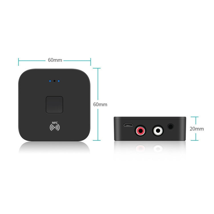 B11 Bluetooth 5.0 Receiver AUX NFC to 2 x RCA Audio Adapter by bashfashion