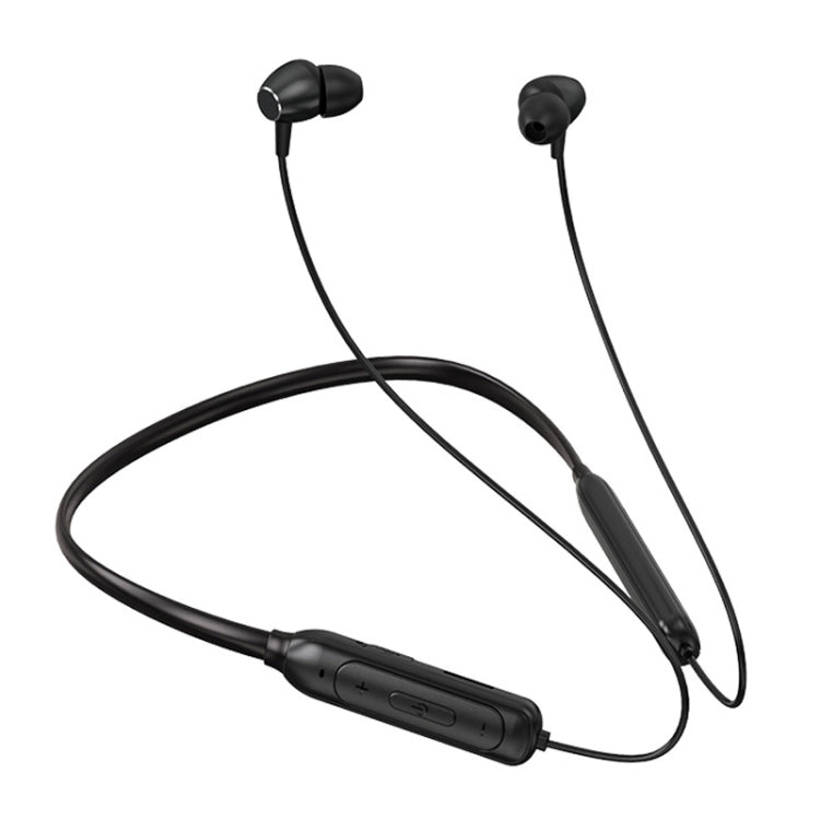 M61 Bluetooth 5.1 Business Sport Magnetic Metal Stereo Neck-mounted Bluetooth Earphone(Black) by bashfashion