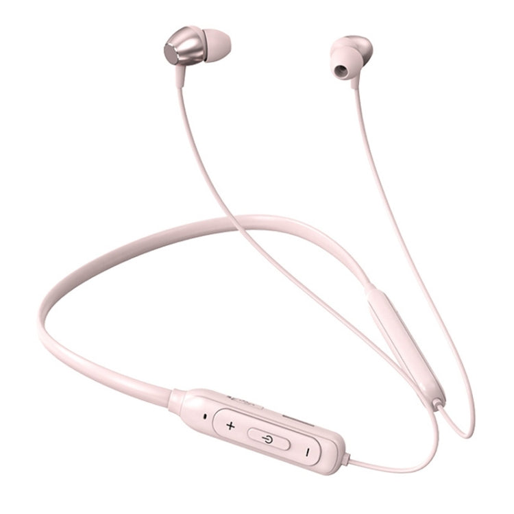M61 Bluetooth 5.1 Business Sport Magnetic Metal Stereo Neck-mounted Bluetooth Earphone(Pink) by bashfashion