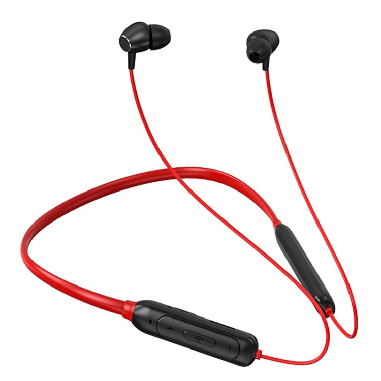 M61 Bluetooth 5.1 Business Sport Magnetic Metal Stereo Neck-mounted Bluetooth Earphone(Red) by bashfashion