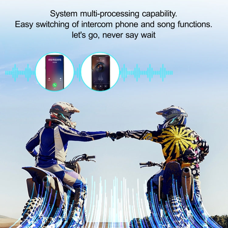 Hysnox HY-02 Bluetooth 5.0 Motorcycle Helmet Headset 2000M 6 Riders Intercom Headset (Gold) by bashfashion