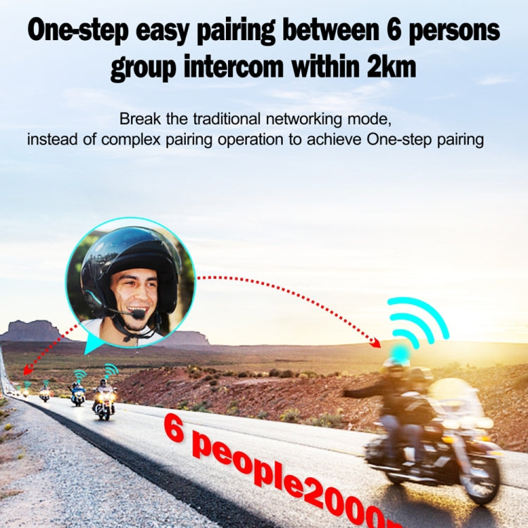 Hysnox HY-02 Bluetooth 5.0 Motorcycle Helmet Headset 2000M 6 Riders Intercom Headset (Gold) by bashfashion