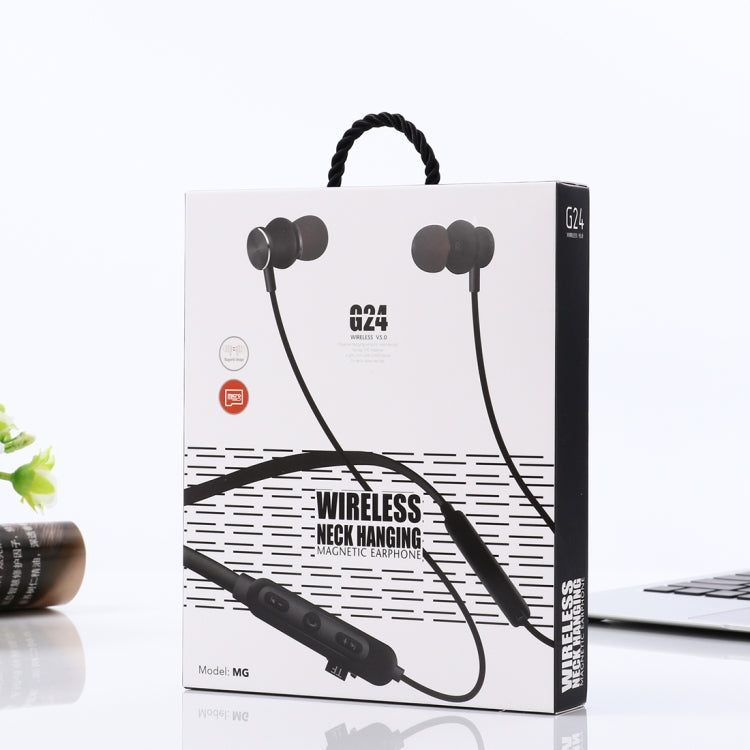 MG-G24 Bluetooth 4.2 Sport Wireless Bluetooth Earphone, Support Card(Black) by bashfashion