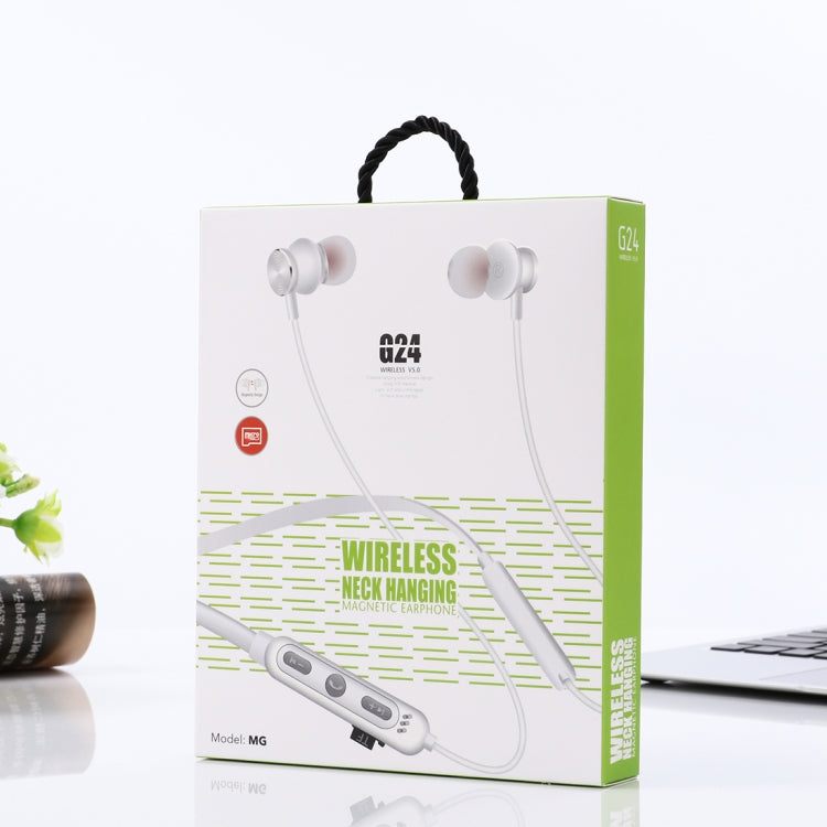 MG-G24 Bluetooth 4.2 Sport Wireless Bluetooth Earphone, Support Card(Silver) by bashfashion