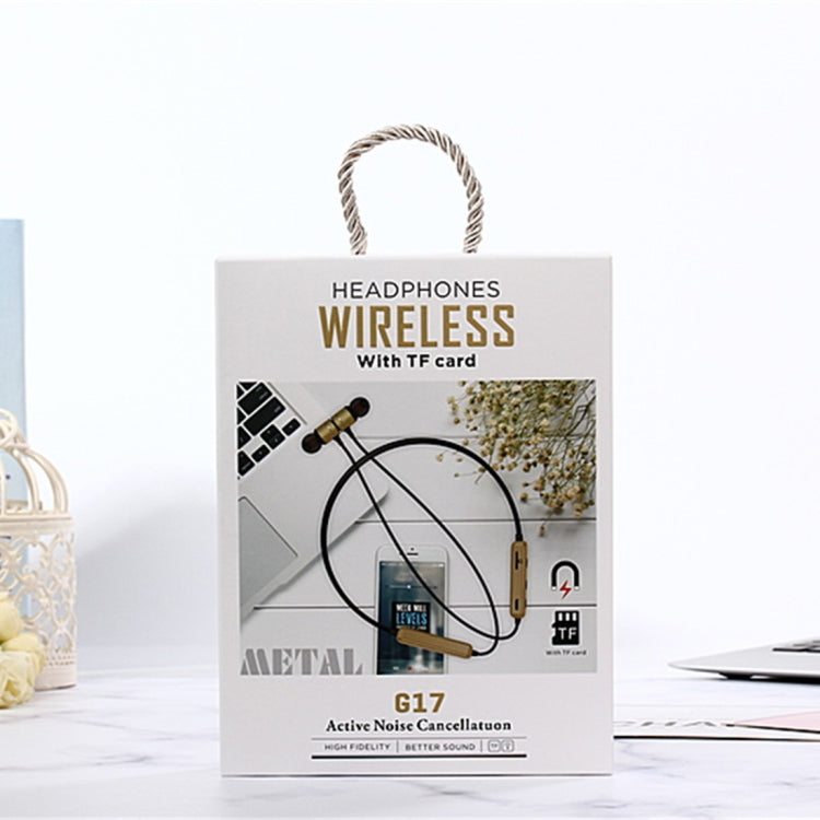 MG-G17 Bluetooth 4.2 Sport Wireless Bluetooth Earphone, Support Card(Gold) by bashfashion