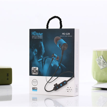 MG-G20 Bluetooth 4.2 Sport Wireless Bluetooth Earphone, Support Card(Blue) by bashfashion