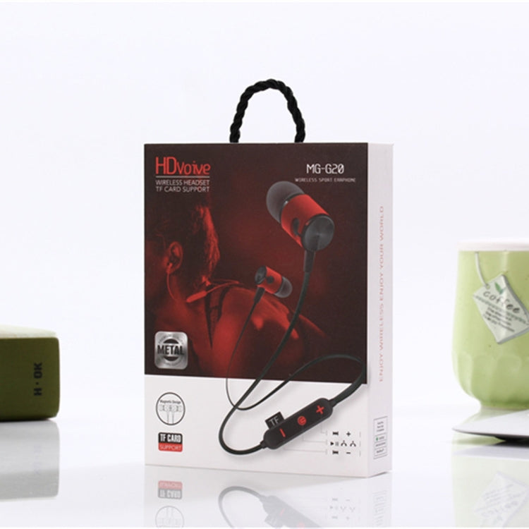 MG-G20 Bluetooth 4.2 Sport Wireless Bluetooth Earphone, Support Card(Red) by bashfashion