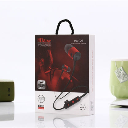 MG-G20 Bluetooth 4.2 Sport Wireless Bluetooth Earphone, Support Card(Red) by bashfashion