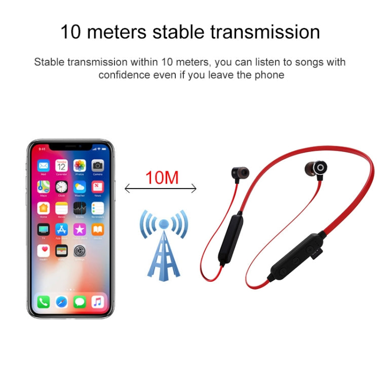 MG-G16 Bluetooth 4.2 Sport Wireless Bluetooth Earphone, Support Card(Black Red) by bashfashion