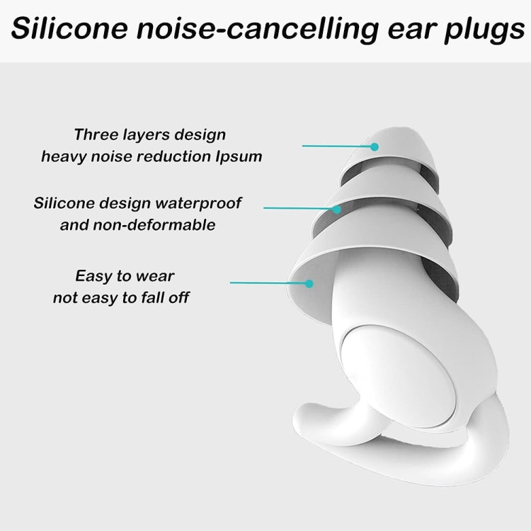iMeBoBo iM9689 Shark Fin Version NThree Layer ano Silicone Sleeping Noise Reduction Earplugs with Jar by bashfashion