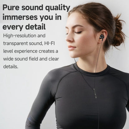 Yesido YH47 3.5mm Metal Line-Control In-Ear Wired Earphone, Length: 1.2m (Black) by Yesido