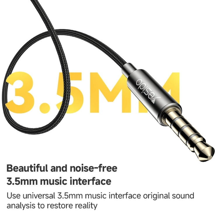 Yesido YH47 3.5mm Metal Line-Control In-Ear Wired Earphone, Length: 1.2m (Black) by Yesido